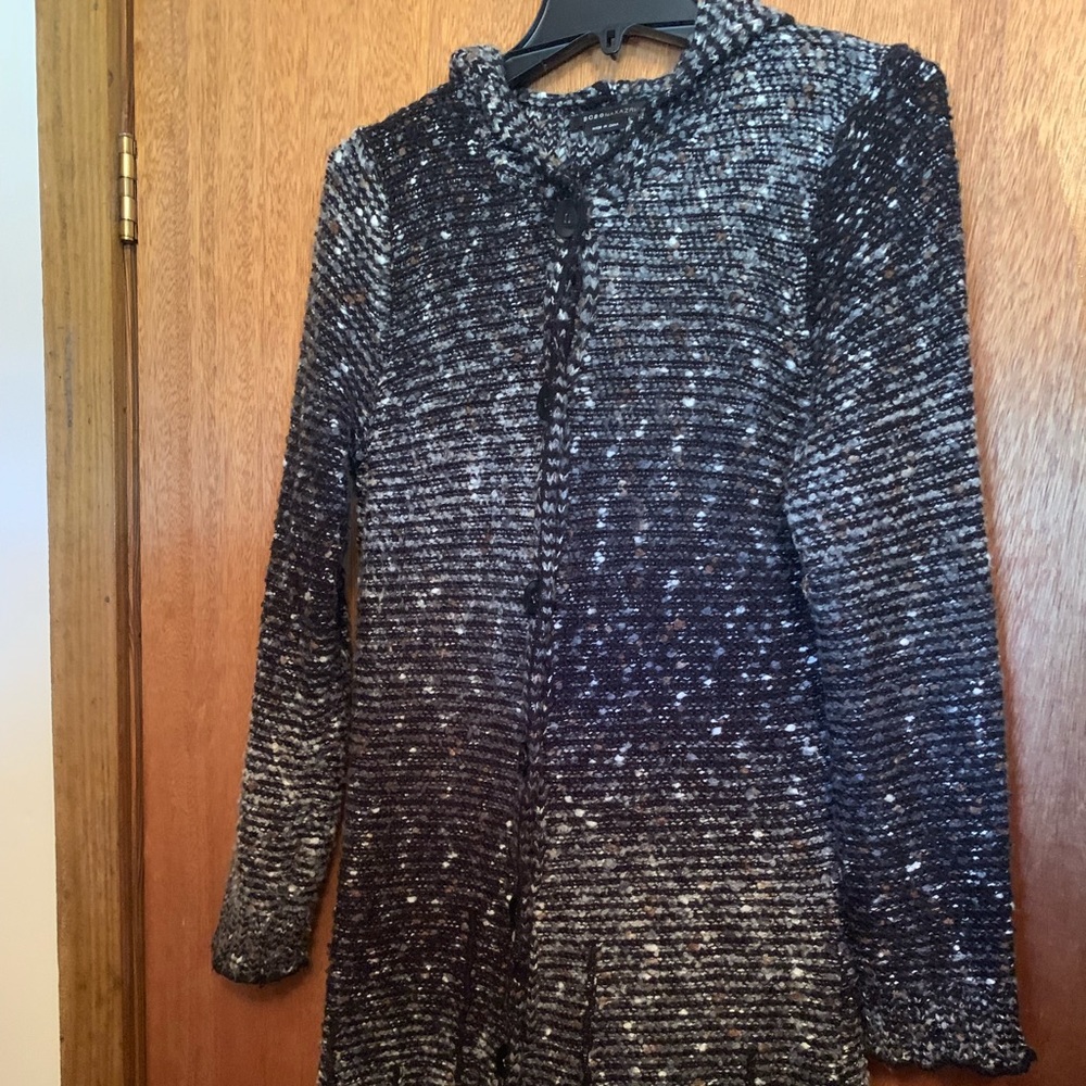 BCBGMaxAzria blacks/whites long sweater XL